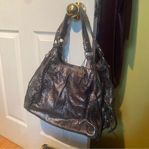 COACH Maggie Crinkle Silver Python Satchel Purse 13898 Perfect